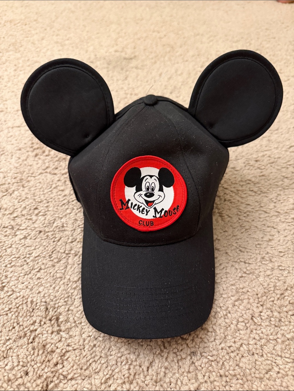 Disney Black Mickey Mouse Club Cap with Ears